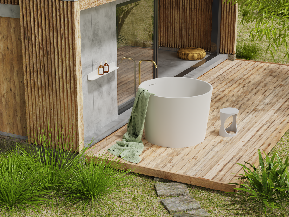 Rosario Two Seater Deep Soak Bath - 1200mm - Matte White