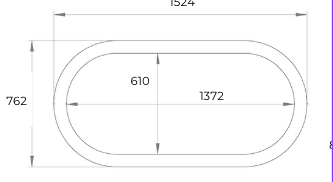 Mumbai Soak Tub 1524mm - CB5060-D60