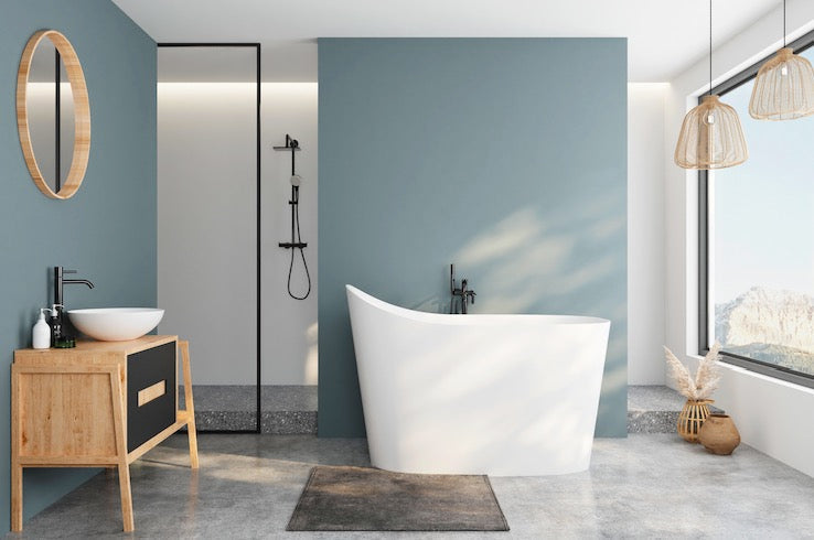 Kel Acrylic Kyosan 1350mm - Freestanding Japanese Soak Tub -  1350mm